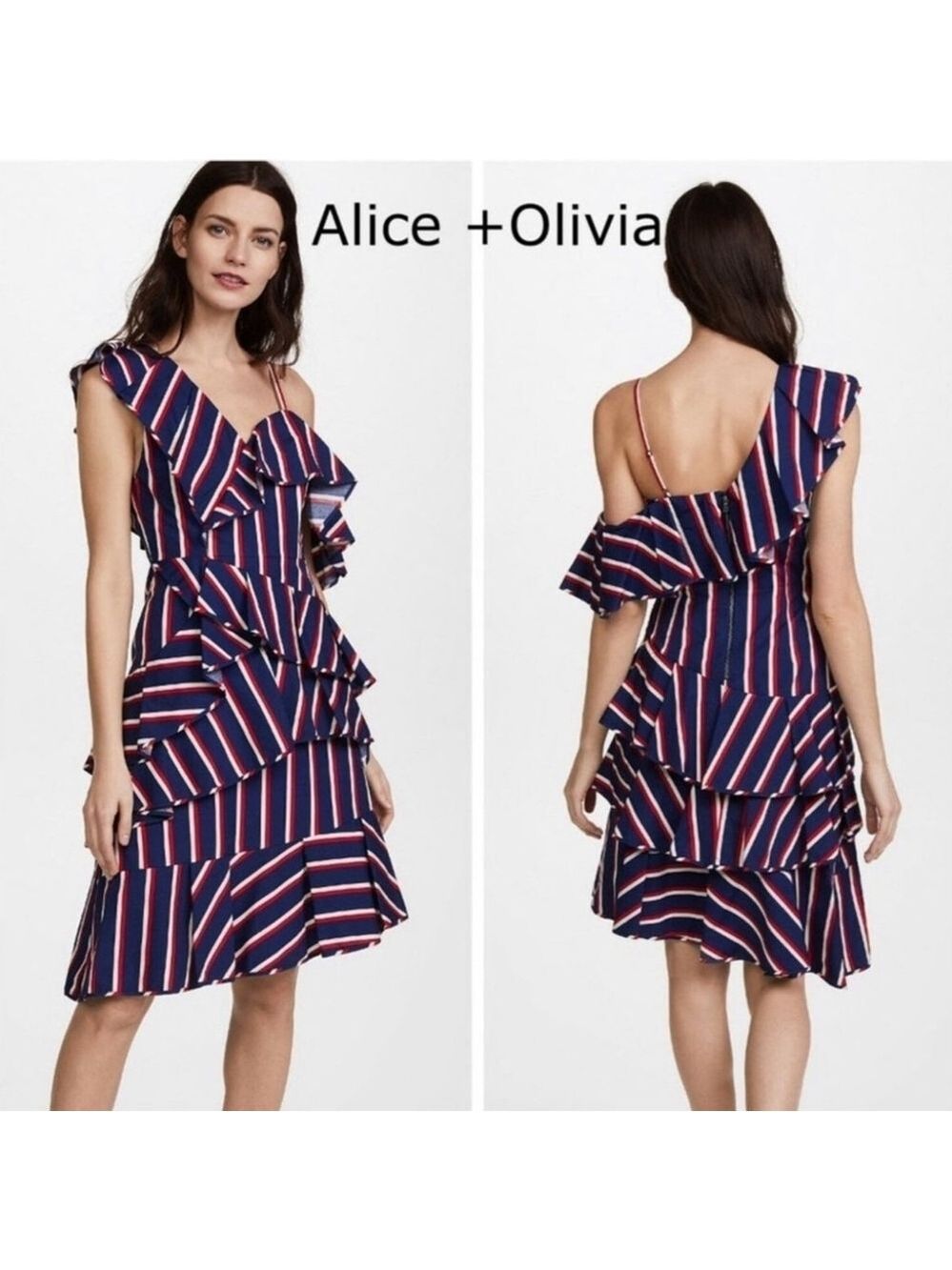 La flora Asymmetrical Ruffle A-Line Dress